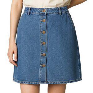 Forever 21 Women's Button Front Denim A-Line Skirt - Size S